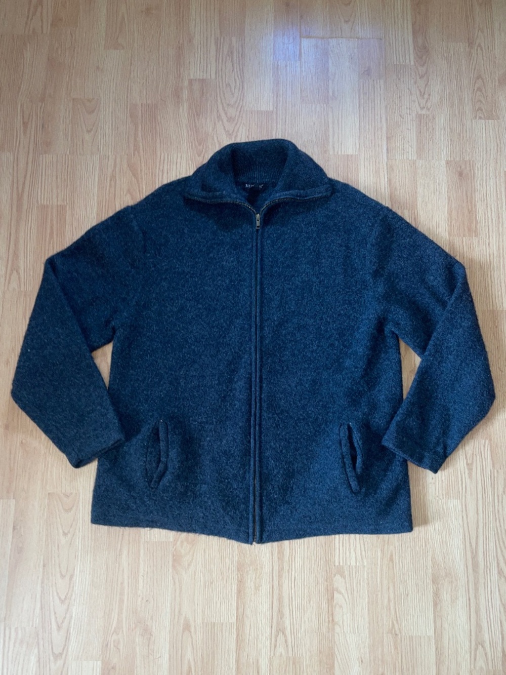 Paraphrase Men’s Dark Gray 100% Wool Zip Up Jacket Size 3x